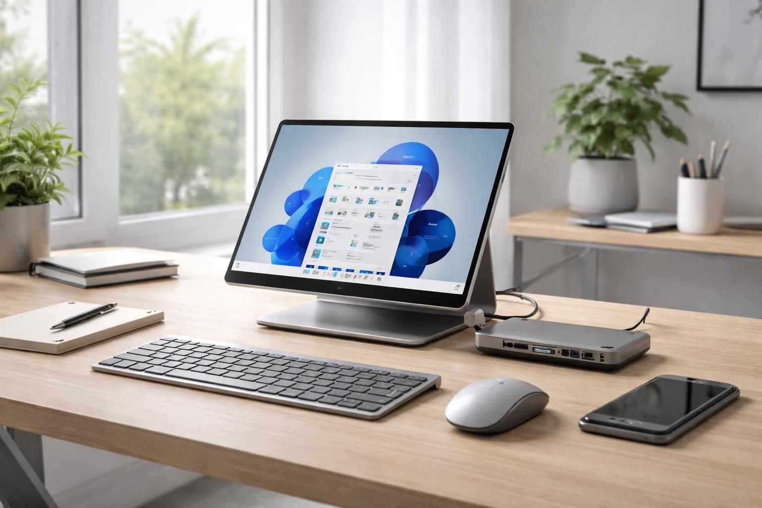 découvrez nos solutions d'aménagement d'agence avec des docks et postes mobiles compatibles avec tablettes windows, optimisant espace et mobilité pour une efficacité maximale.