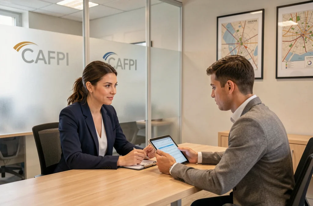 Conseiller CAFPI Marseille accompagnant un couple dans leur projet de prêt immobilier